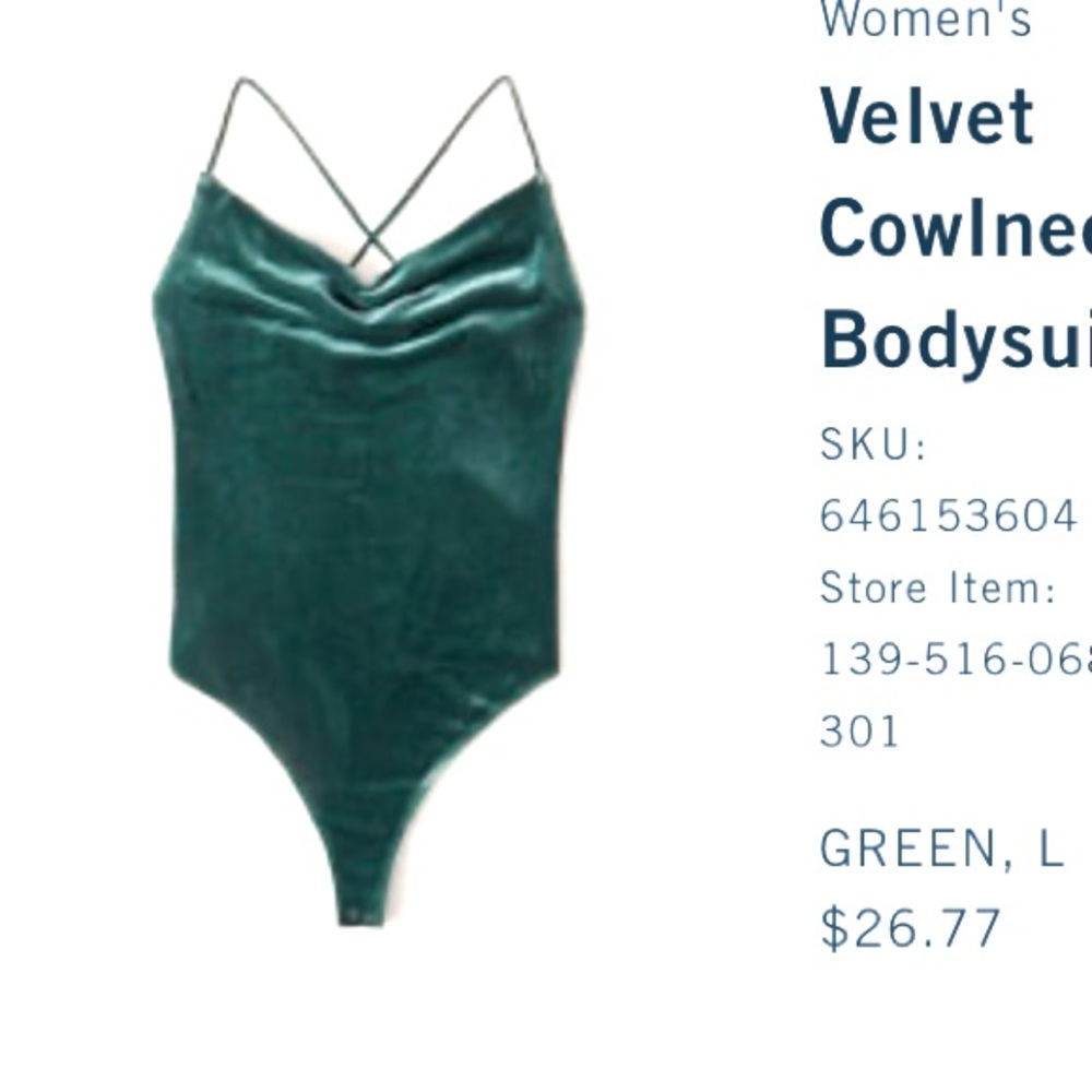 Velvet Cowlneck Bodysuit